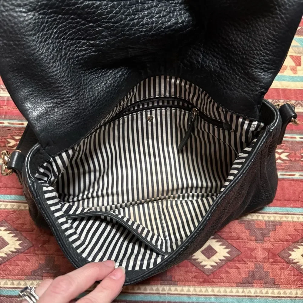 kate spade black pebbled leather crossbody purse